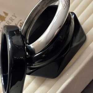 Black and Silver Bangle Set